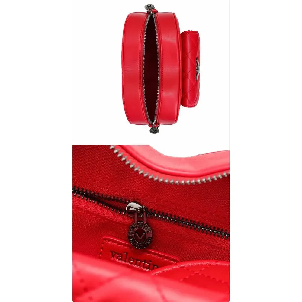 Valentino Orlandi Heart Crossbody MSRP $139 NWT Red Quilted Vegan Leather